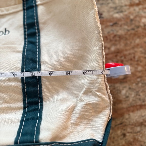 Vtg L.L.Bean Boat Tote 'Radar Bob' Corgi Embroidered Canvas Bag Green Trim - Picture 9 of 12